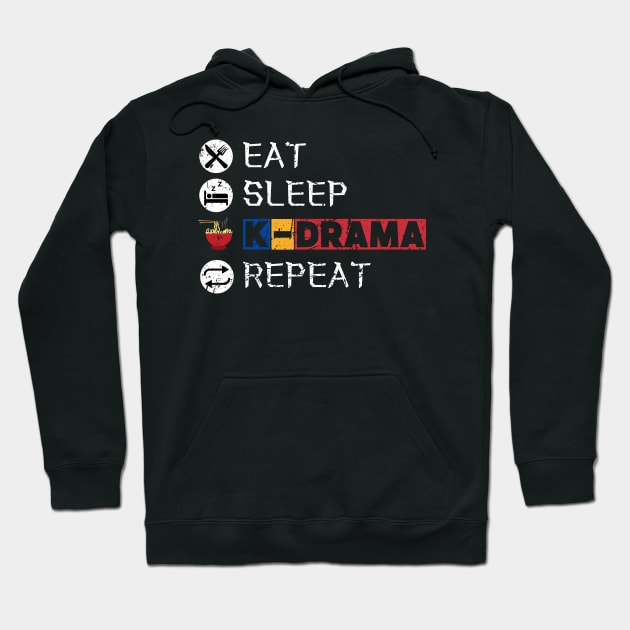 Eat Sleep K-Drama Repeat Hoodie by maxdax